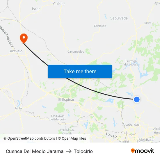 Cuenca Del Medio Jarama to Tolocirio map