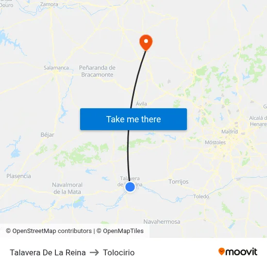 Talavera De La Reina to Tolocirio map