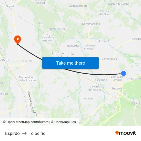 Espirdo to Tolocirio map
