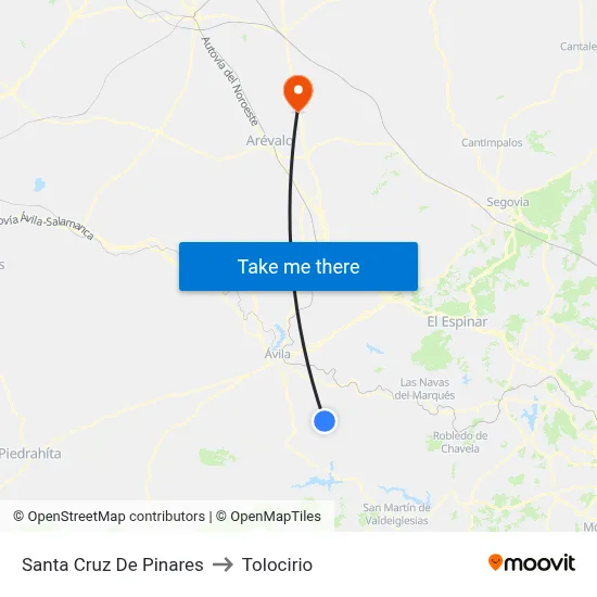 Santa Cruz De Pinares to Tolocirio map
