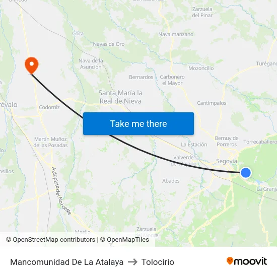 Mancomunidad De La Atalaya to Tolocirio map