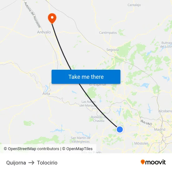 Quijorna to Tolocirio map