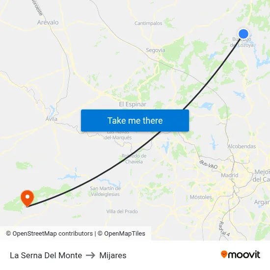 La Serna Del Monte to Mijares map
