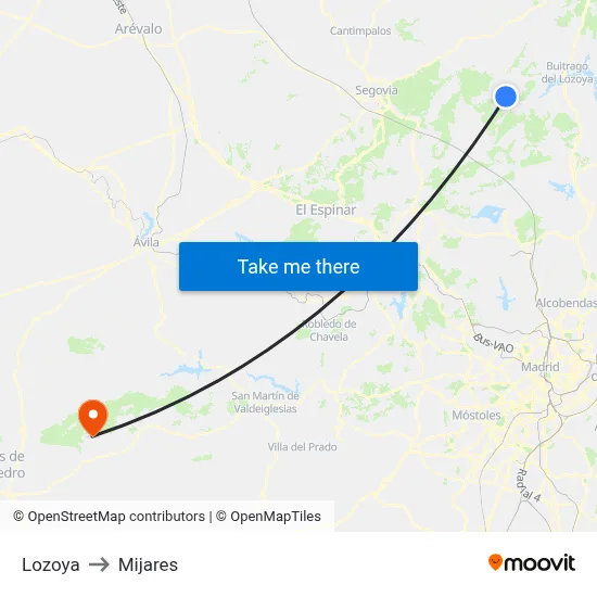 Lozoya to Mijares map