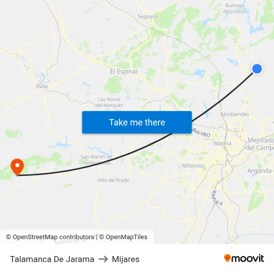 Talamanca De Jarama to Mijares map