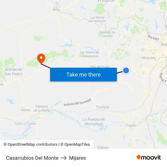Casarrubios Del Monte to Mijares map