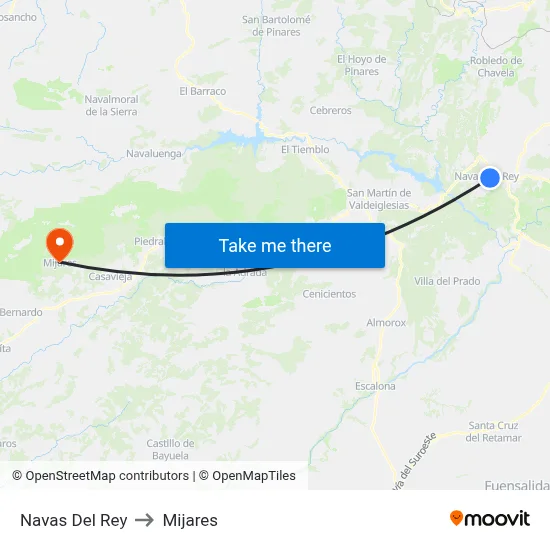 Navas Del Rey to Mijares map