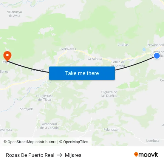 Rozas De Puerto Real to Mijares map