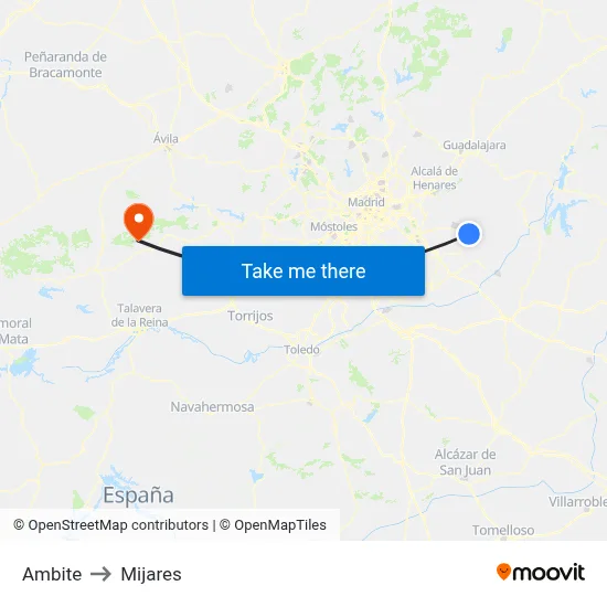 Ambite to Mijares map