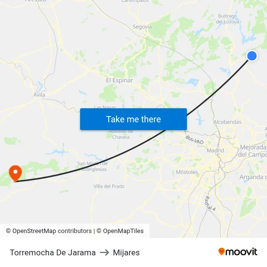 Torremocha De Jarama to Mijares map