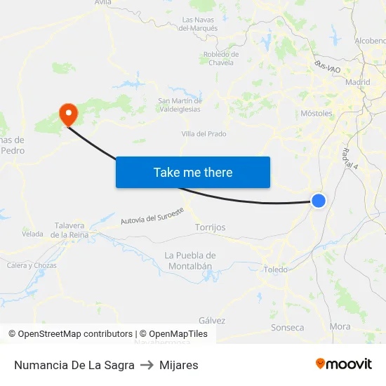 Numancia De La Sagra to Mijares map