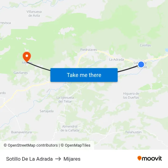 Sotillo De La Adrada to Mijares map