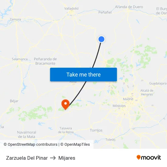 Zarzuela Del Pinar to Mijares map