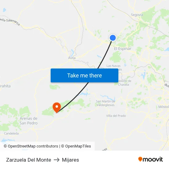 Zarzuela Del Monte to Mijares map