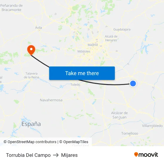 Torrubia Del Campo to Mijares map