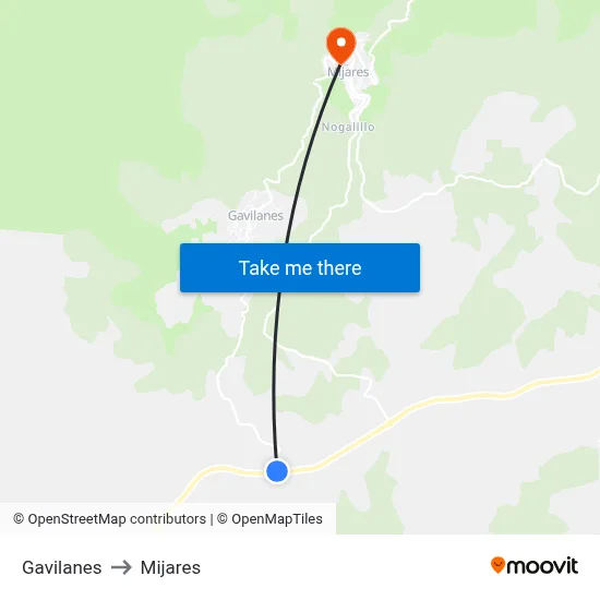 Gavilanes to Mijares map