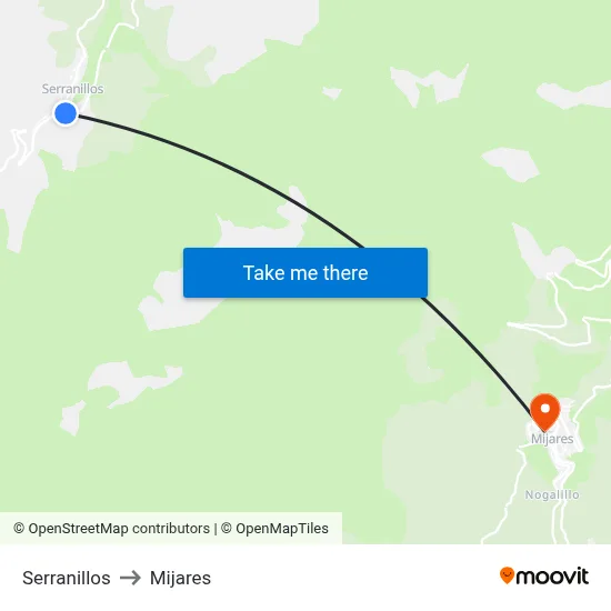 Serranillos to Mijares map