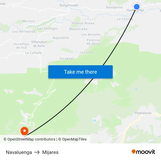 Navaluenga to Mijares map