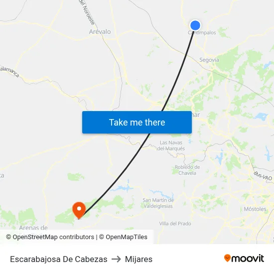 Escarabajosa De Cabezas to Mijares map
