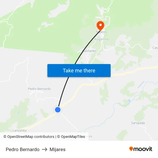 Pedro Bernardo to Mijares map