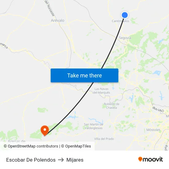 Escobar De Polendos to Mijares map