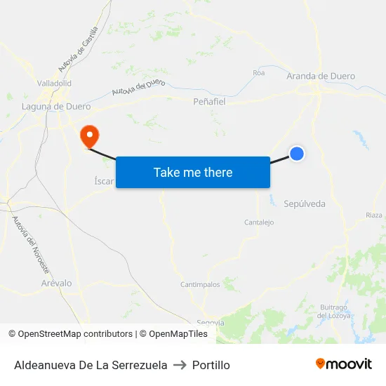 Aldeanueva De La Serrezuela to Portillo map