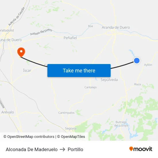 Alconada De Maderuelo to Portillo map