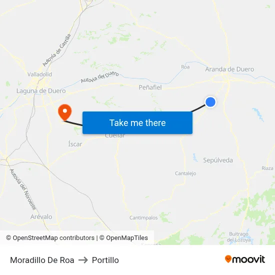 Moradillo De Roa to Portillo map