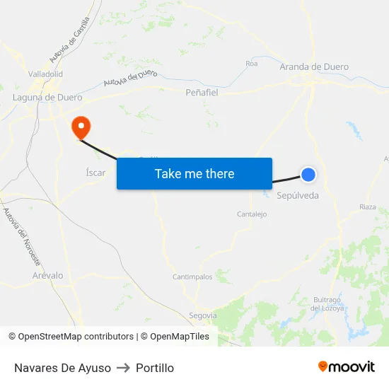 Navares De Ayuso to Portillo map