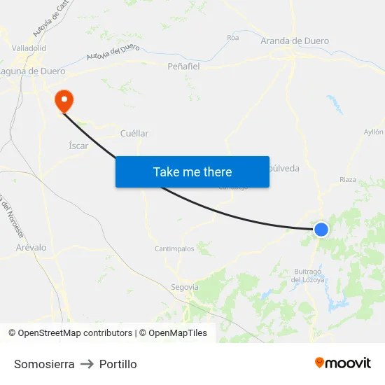 Somosierra to Portillo map