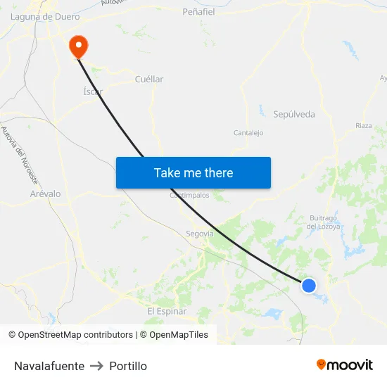 Navalafuente to Portillo map