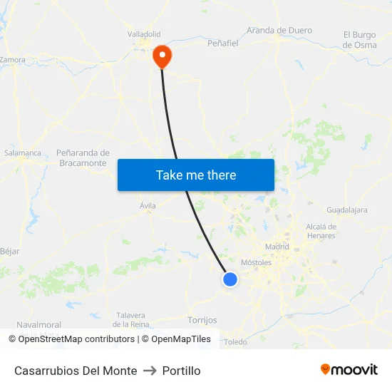 Casarrubios Del Monte to Portillo map