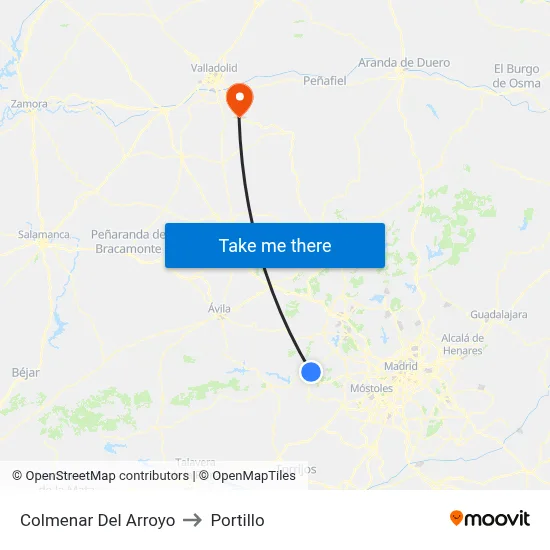 Colmenar Del Arroyo to Portillo map