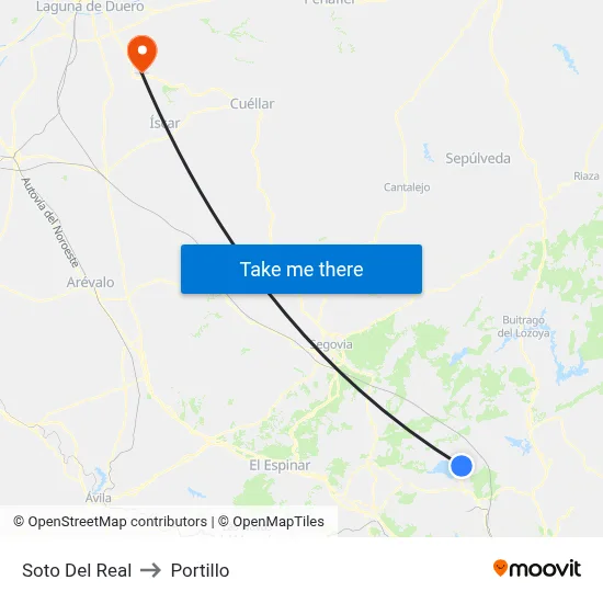 Soto Del Real to Portillo map