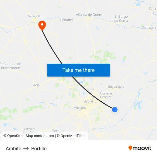 Ambite to Portillo map