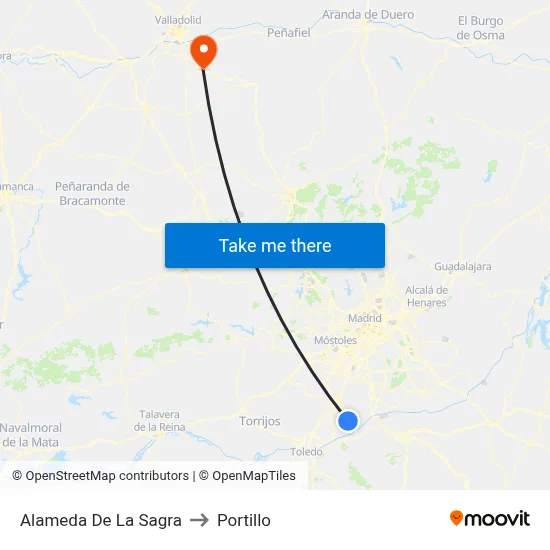 Alameda De La Sagra to Portillo map