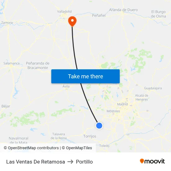 Las Ventas De Retamosa to Portillo map