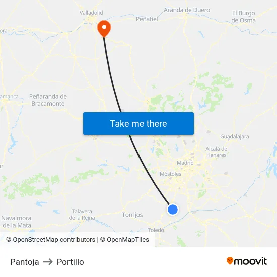 Pantoja to Portillo map