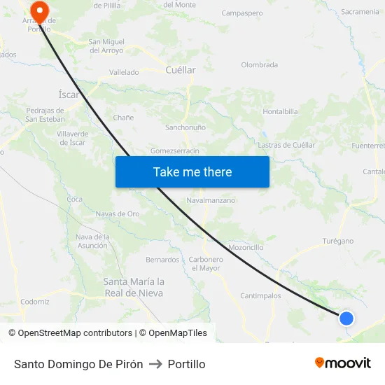 Santo Domingo De Pirón to Portillo map