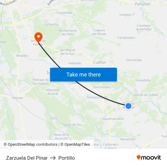 Zarzuela Del Pinar to Portillo map