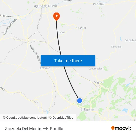 Zarzuela Del Monte to Portillo map