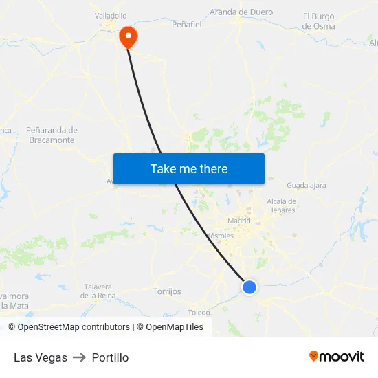 Las Vegas to Portillo map