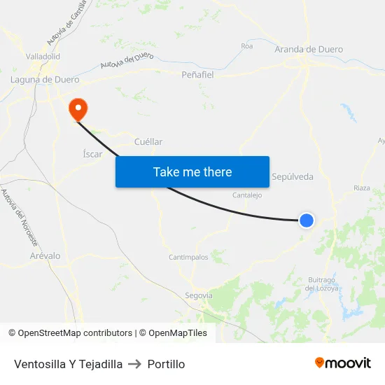 Ventosilla Y Tejadilla to Portillo map