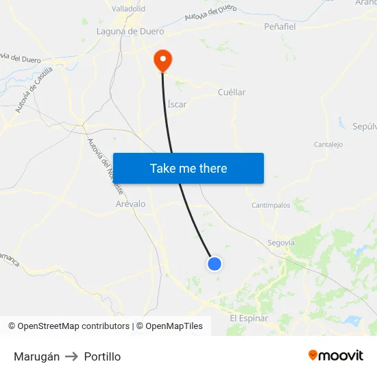 Marugán to Portillo map