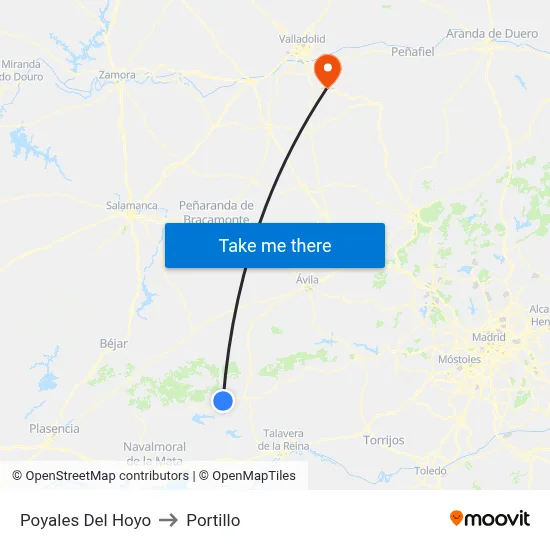 Poyales Del Hoyo to Portillo map