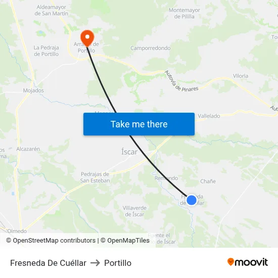 Fresneda De Cuéllar to Portillo map