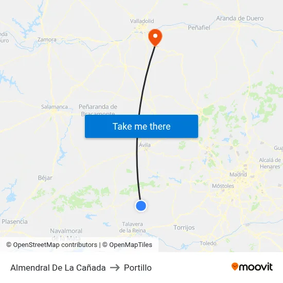 Almendral De La Cañada to Portillo map
