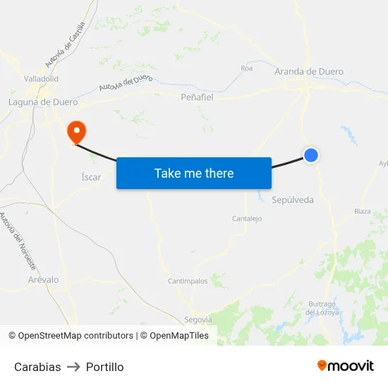 Carabias to Portillo map