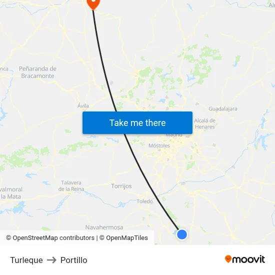 Turleque to Portillo map