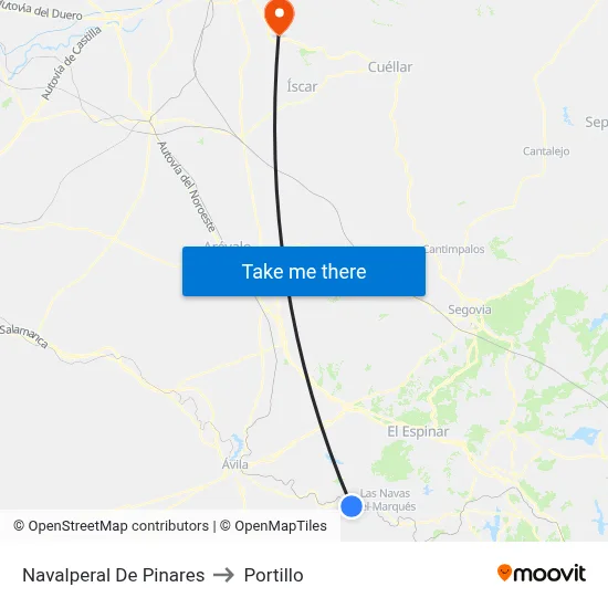 Navalperal De Pinares to Portillo map